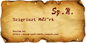 Szigriszt Márk névjegykártya