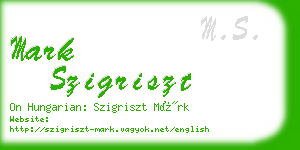 mark szigriszt business card